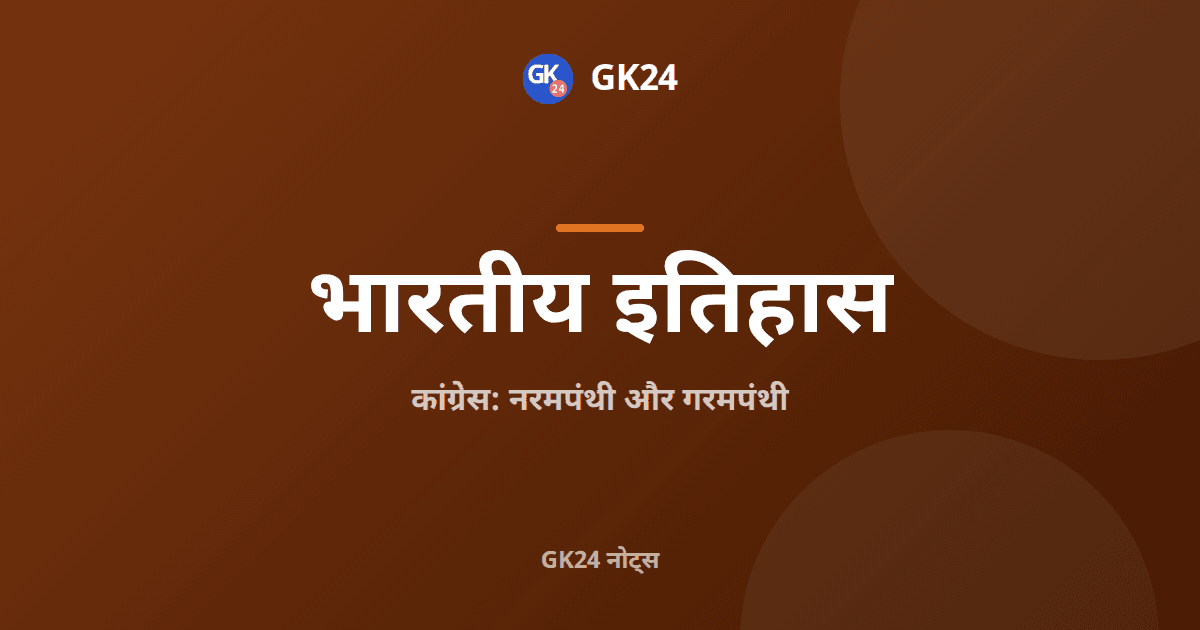 कांग्रेस में नरमपंथी और गरमपंथी: 1885 से 1916 तक — GK24 title card