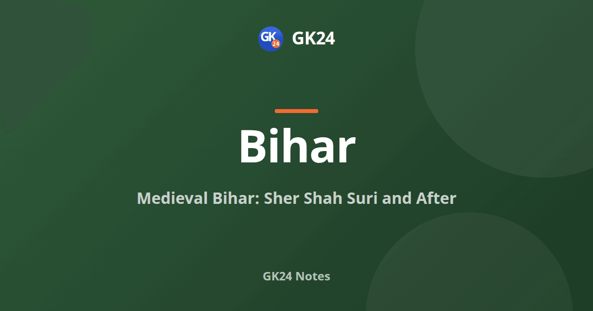 Medieval Bihar: Sher Shah Suri, His Reforms and After — GK24 title card