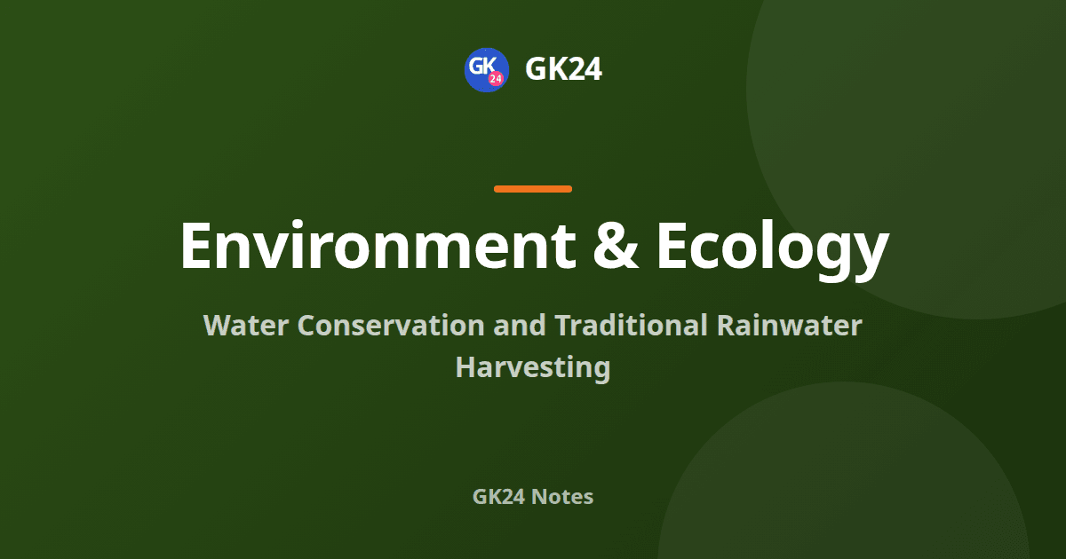 Water Conservation and Rainwater Harvesting: Notes and PYQs — GK24 title card