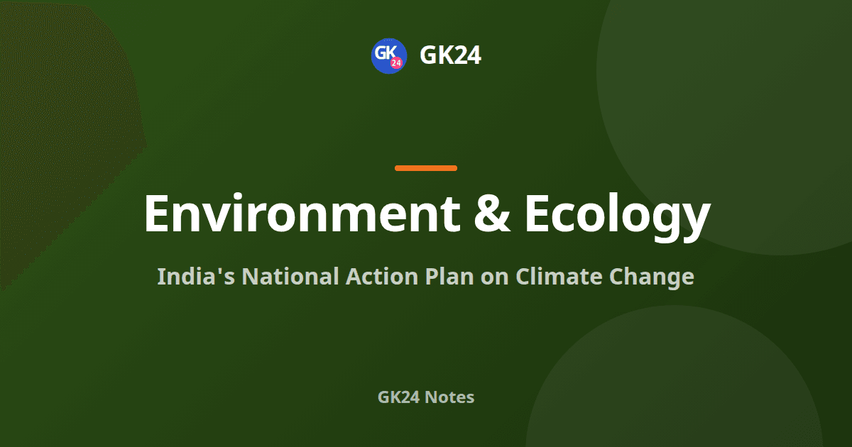 India's National Action Plan on Climate Change: 8 Missions — GK24 title card