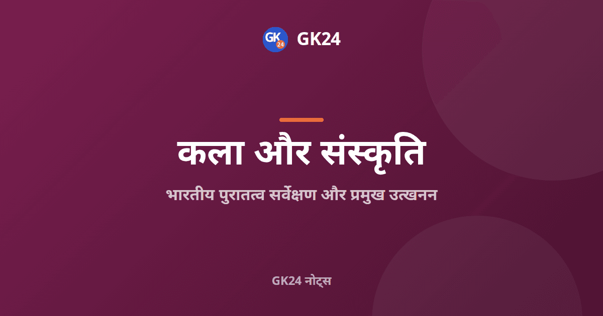 भारतीय पुरातत्व सर्वेक्षण: उत्खनन और अधिनियम — GK24 title card