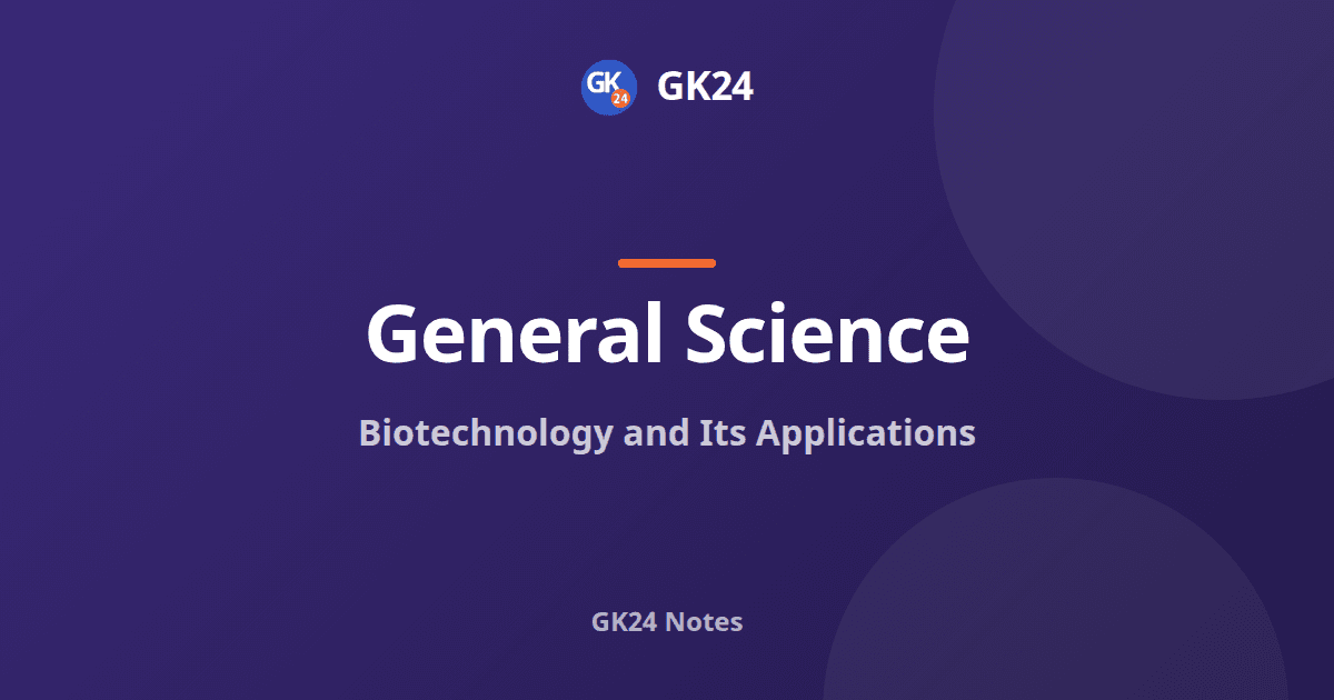 Biotechnology and Its Applications: Notes and PYQs — GK24 title card